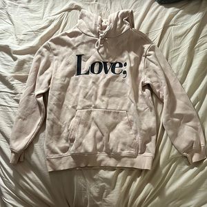 H&M light pink love hoodie